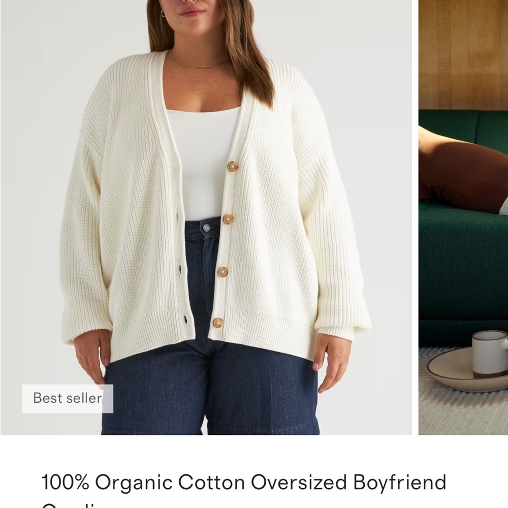 Quince Organic Cotton Cardigan - White